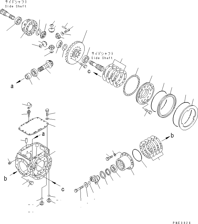 Wheel Loaders Komatsu / WA200-3-SN S/N 63001-UP(wa200-4r) / REAR AXLE (DIFFERENTIAL AND BRAKE)(150410 : F4500-02A0)
