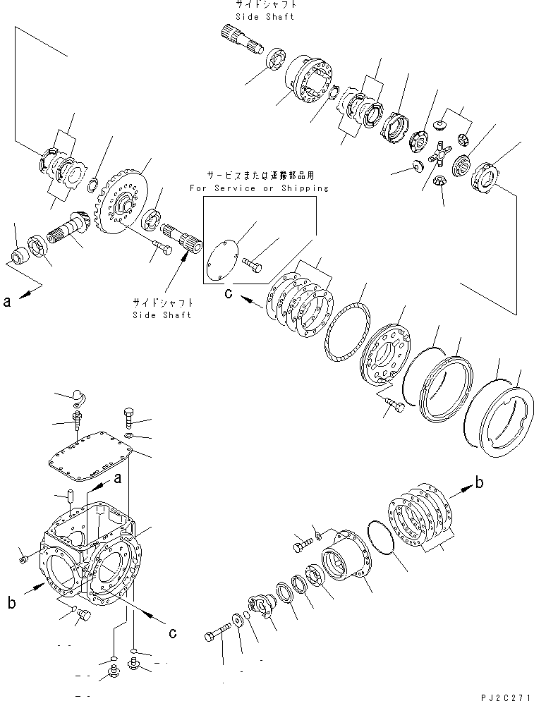 Wheel Loaders Komatsu / WA200-3-SN S/N 63001-UP(wa200-4r) / REAR AXLE (DIFFERENTIAL AND BRAKE) (LIMITED SLIP DIFF)(150420 : F4500-02A1)