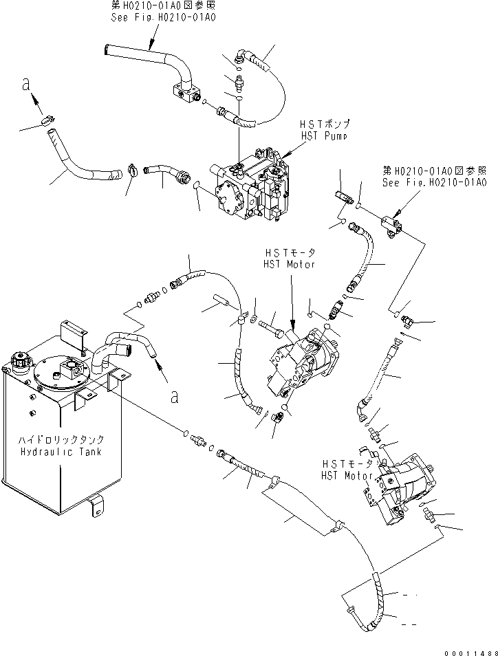 Wheel Loaders Komatsu / WA200-5-SN S/N 65001-UP(wa200-6r) / HST OIL LINE (CHARGE LINE)(150070 : F2760-01A0)