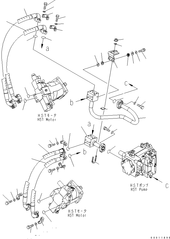 Wheel Loaders Komatsu / WA200-5-SN S/N 65001-UP(wa200-6r) / HST OIL LINE (MAIN LINE)(150090 : F2760-02A0)