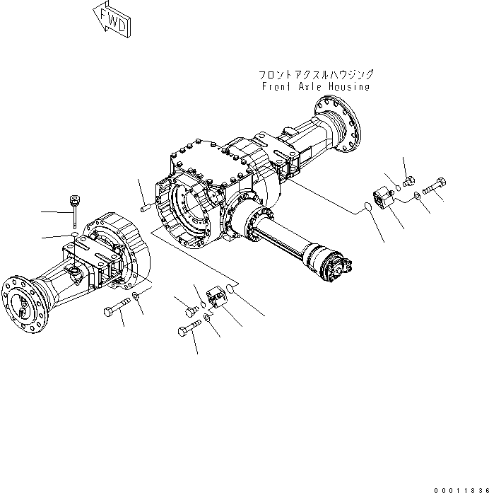 Wheel Loaders Komatsu / WA200-5-SN S/N 65001-UP(wa200-6r) / FRONT AXLE (MOUNTING PARTS AND VALVE)(150180 : F4400-54A0)