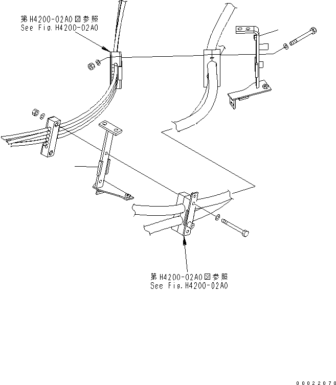 Wheel Loaders Komatsu / WA200-5-SN S/N 65001-UP(wa200-6r) / HYDRAULIC PIPING (PLATE) (FOR MULTI COUPLER)(180200 : H4200-05A4)