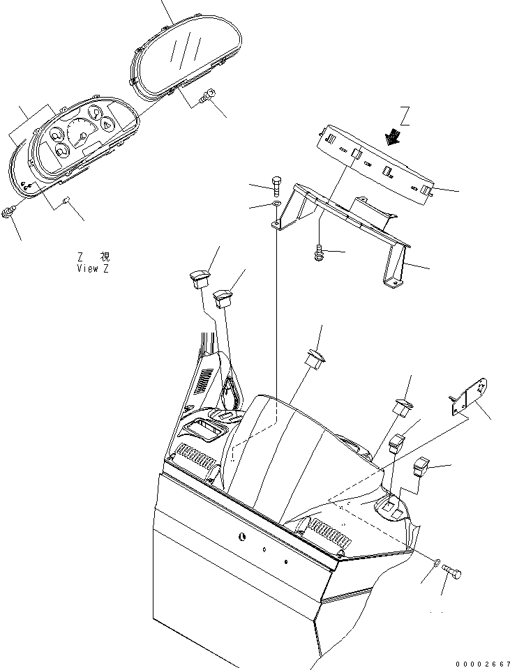 Wheel Loaders Komatsu / WA200-5-SN S/N 65001-UP(wa200-6r) / FLOOR (MAIN MONITOR)(240350 : K0210-26A2)