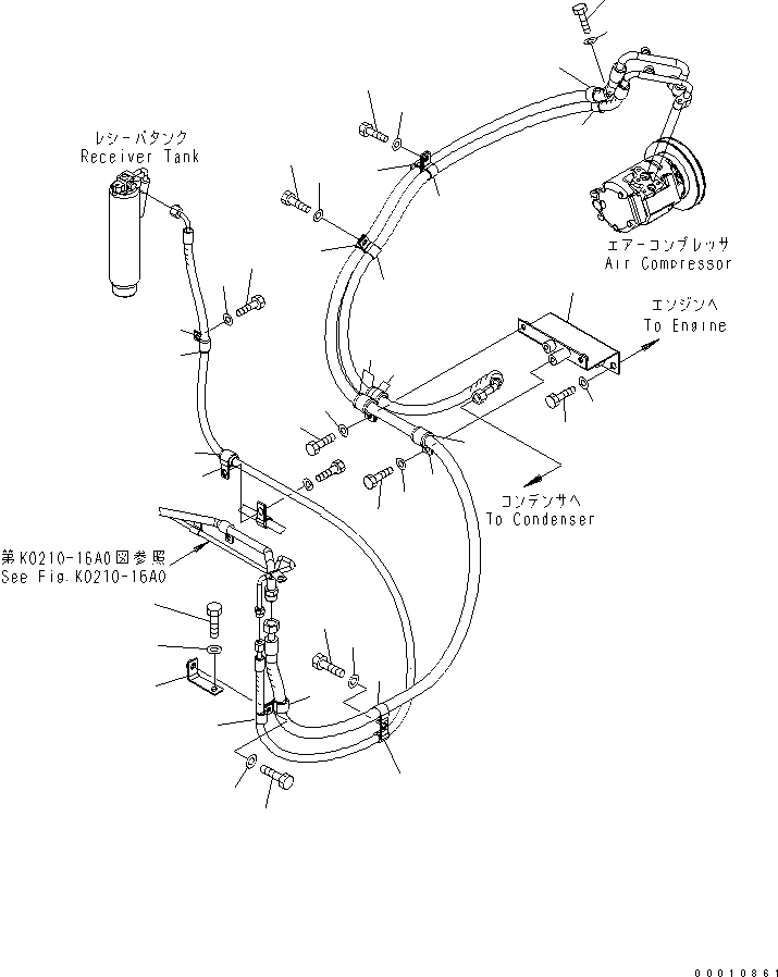 Wheel Loaders Komatsu / WA200-5-SN S/N 65001-UP(wa200-6r) / AIR CONDITIONER (PIPING)(240720 : K0711-02A0)