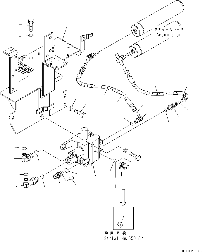 Wheel Loaders Komatsu / WA200-5-SN S/N 65001-UP(wa200-6r) / BRAKE CONTROL (CHARGE VALVE)(240810 : K4460-01A0)