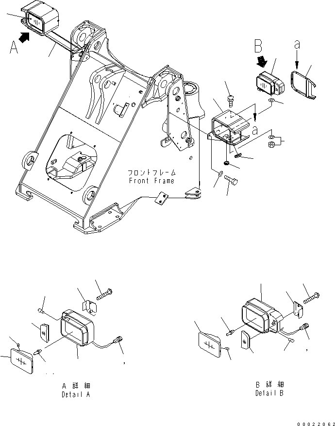 Wheel Loaders Komatsu / WA200-5-SS S/N 65001-UP(wa200-7r) / FRONT LIGHT(120100 : E0300-01A0)