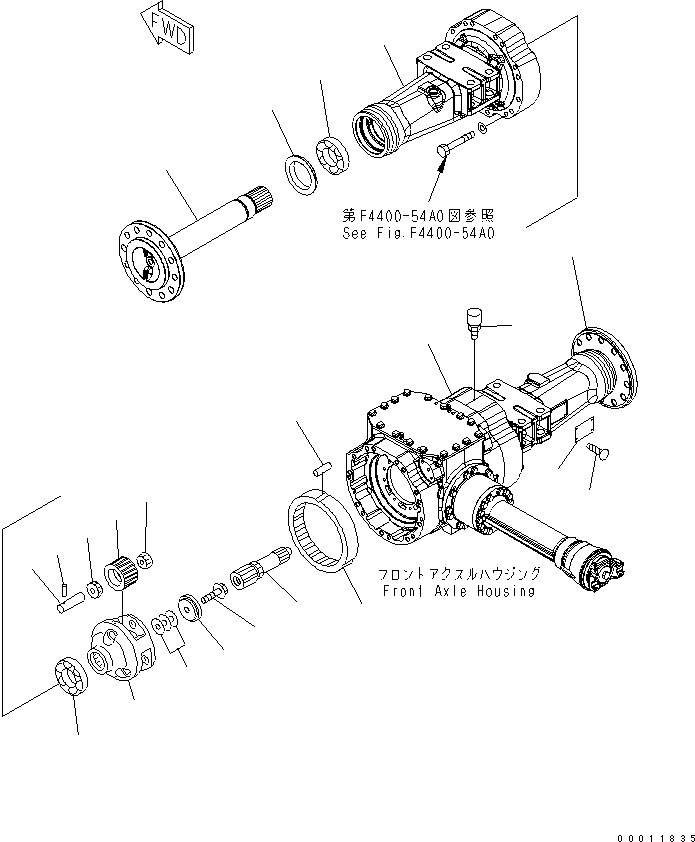 Wheel Loaders Komatsu / WA200-5-SS S/N 65001-UP(wa200-7r) / FRONT AXLE (FINAL DRIVE AND HOUSING)(150130 : F4400-51A0)