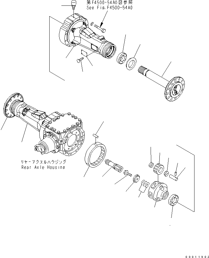 Wheel Loaders Komatsu / WA200-5-SS S/N 65001-UP(wa200-7r) / REAR AXLE (FINAL DRIVE AND HOUSING)(150210 : F4500-51A0)