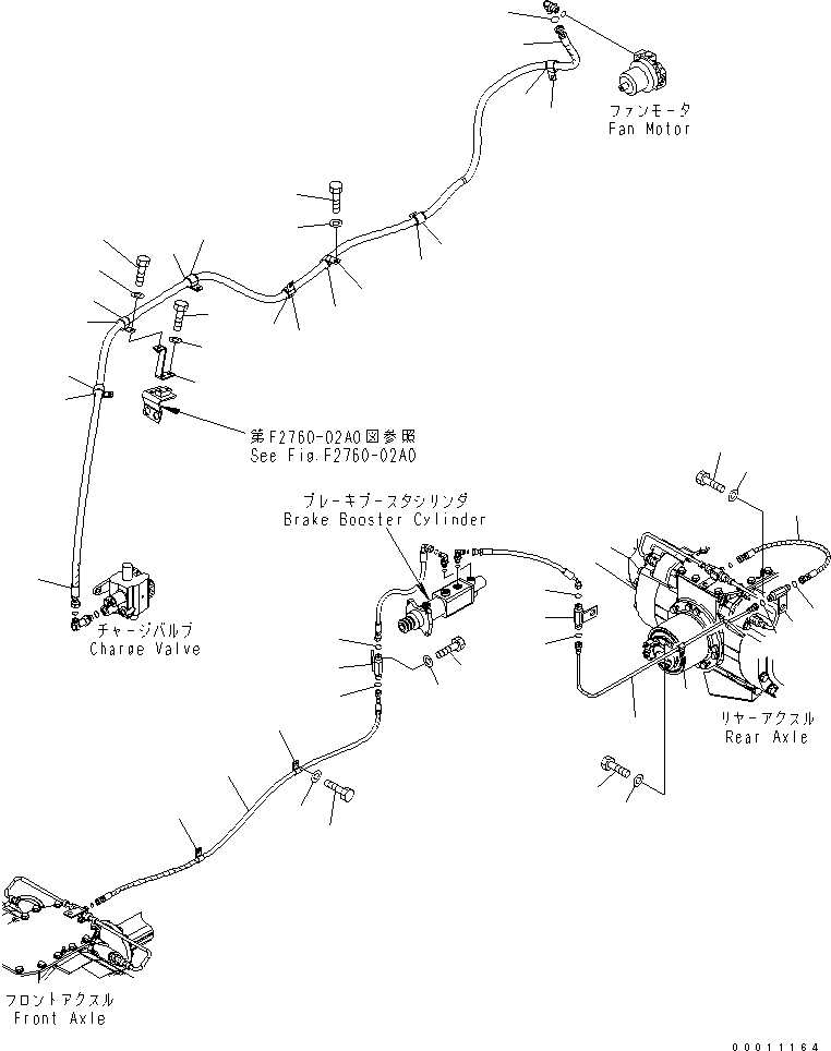Wheel Loaders Komatsu / WA200-5-SS S/N 65001-UP(wa200-7r) / BRAKE CONTROL (BRAKE PIPING¤ FAN MOTOR LINE)(241230 : K4460-03A0)