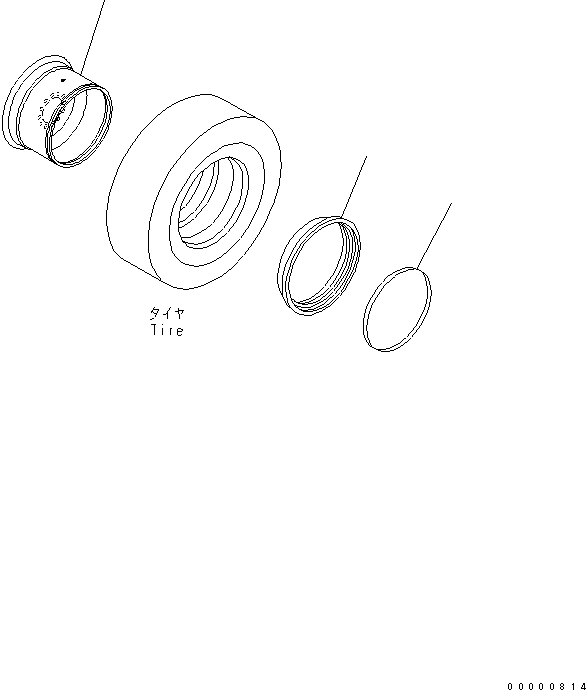 Wheel Loaders Komatsu / WA200-5-SS S/N 65001-UP(wa200-7r) / RIM (FOR 17.5-25 TUBELESS TIRE)(300020 : S0110-01A1)