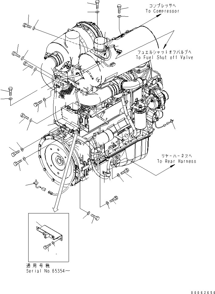 Wheel Loaders Komatsu / WA200PT-5 S/N 65001-UP (Parallel Linkage Spec.)(wa200p0c) / ENGINE HARNESS (1/2)(030020 : B0110-01A0)