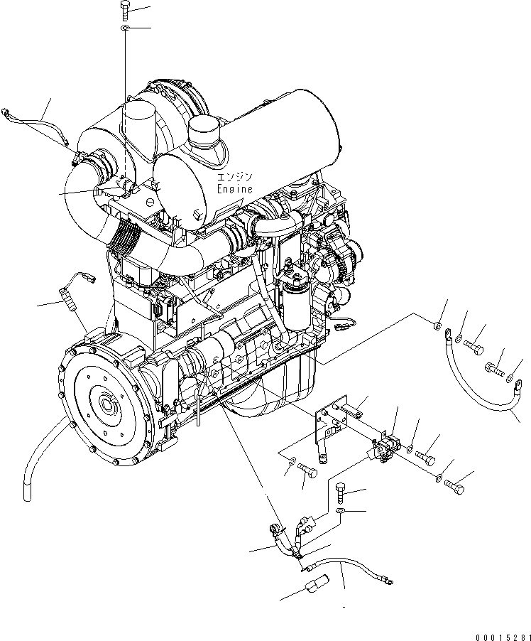 Wheel Loaders Komatsu / WA200PT-5 S/N 65001-UP (Parallel Linkage Spec.)(wa200p0c) / ENGINE HARNESS (2/2) (STARTER HARNESS AND SENSOR)(030040 : B0110-02A0)