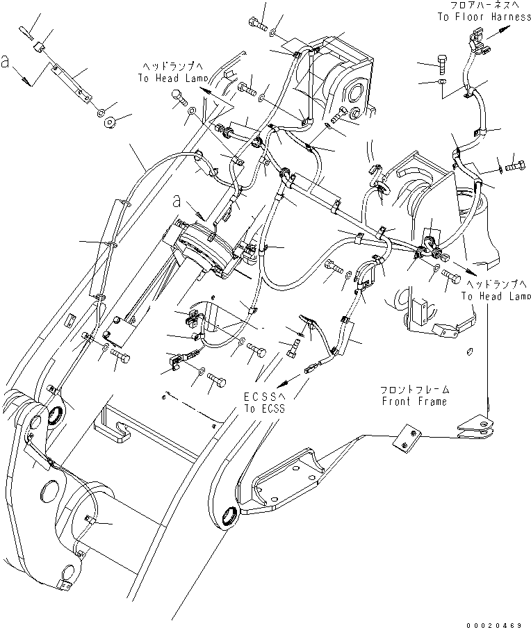 Wheel Loaders Komatsu / WA200PT-5 S/N 65001-UP (Parallel Linkage Spec.)(wa200p0c) / FRONT HARNESS(120050 : E0200-01A0)