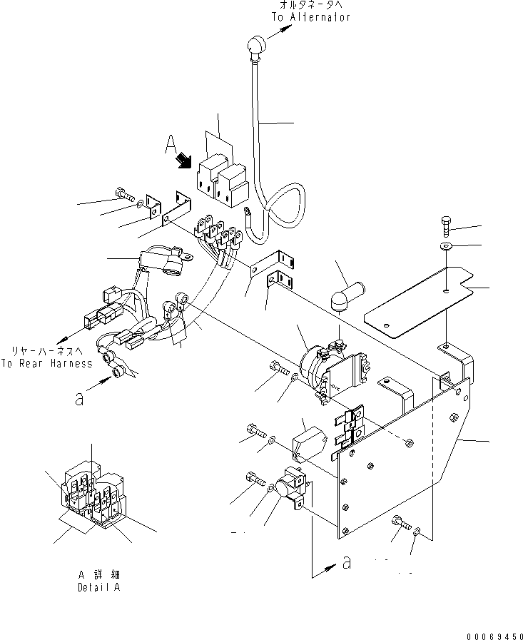 Wheel Loaders Komatsu / WA200PT-5 S/N 65001-UP (Parallel Linkage Spec.)(wa200p0c) / REAR HARNESS (2/4) (RELAY ? FUSE AND SUB HARNESS)(120070 : E0202-02A0)