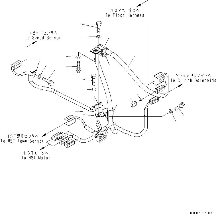 Wheel Loaders Komatsu / WA200PT-5 S/N 65001-UP (Parallel Linkage Spec.)(wa200p0c) / REAR HARNESS (4/4) (HST HARNESS)(120090 : E0202-04A0)