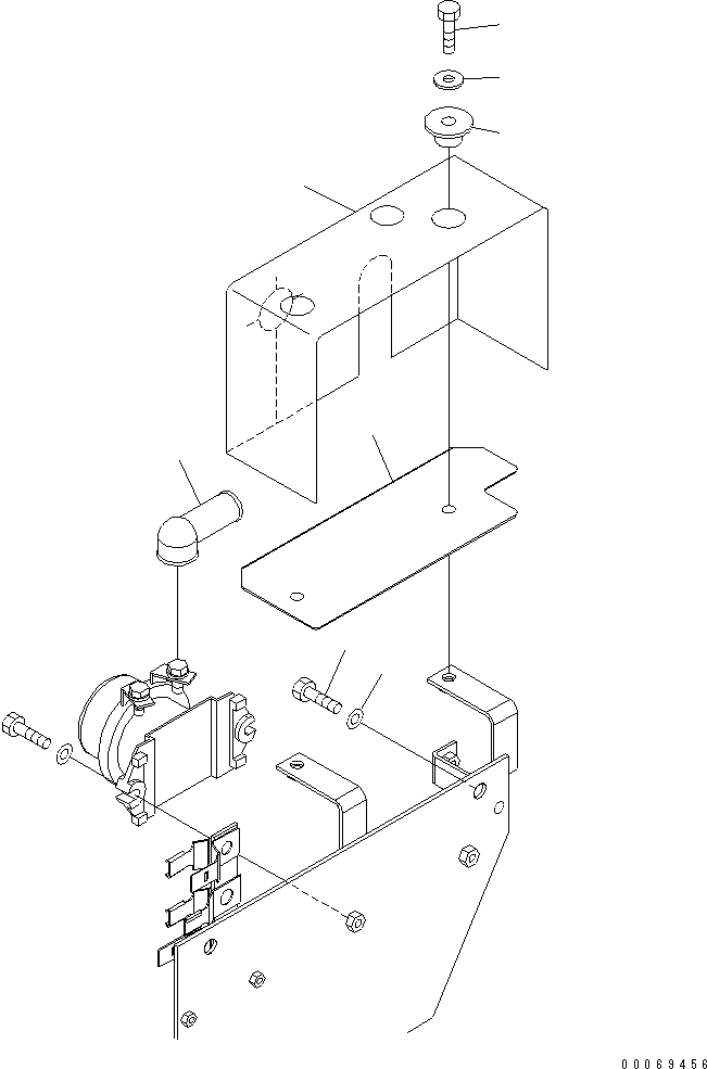 Wheel Loaders Komatsu / WA200PT-5 S/N 65001-UP (Parallel Linkage Spec.)(wa200p0c) / REAR HARNESS (SWITCH MOUNTING PARTS)(#65761-)(120100 : E0202-05A0)