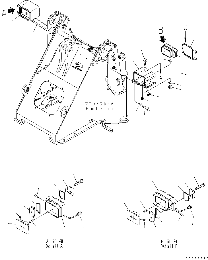 Wheel Loaders Komatsu / WA200PT-5 S/N 65001-UP (Parallel Linkage Spec.)(wa200p0c) / FRONT LIGHT(120110 : E0300-01A0)