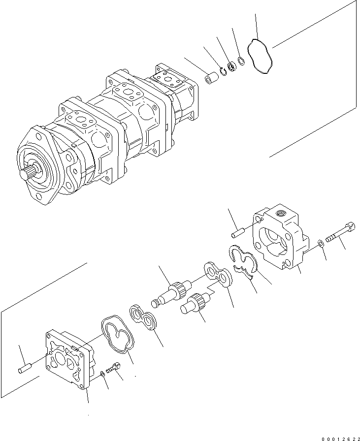 Wheel Loaders Komatsu / WA200PT-5 S/N 65001-UP (Parallel Linkage Spec.)(wa200p0c) / TORQUE CONVERTER AND P.P.C. PUMP (INNER PARTS) (4/4)(420200 : Y1610-34A1)