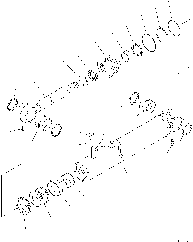 Wheel Loaders Komatsu / WA200PT-5 S/N 65001-UP (Parallel Linkage Spec.)(wa200p0c) / STEERING CYLINDER (INNER PARTS)(420240 : Y1622-01A0)