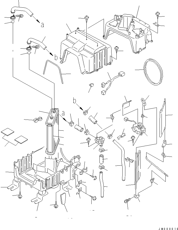 Wheel Loaders Komatsu / WA200PT-5 S/N 65001-UP (Parallel Linkage Spec.)(wa200p0c) / HEATER UNIT (INNER PARTS) (1/2)(420610 : Y1979-01A1)