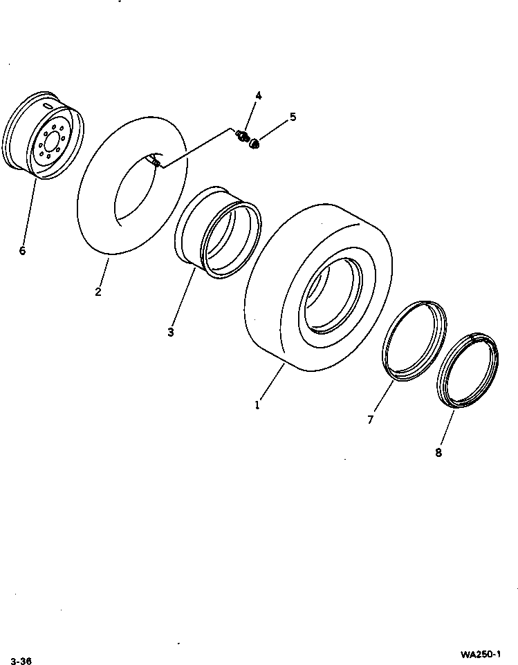 Wheel Loaders Komatsu / WA250-1 S/N 10001-UP(wa250-1c) / WHEEL AND TIRE(090130 : 3401)