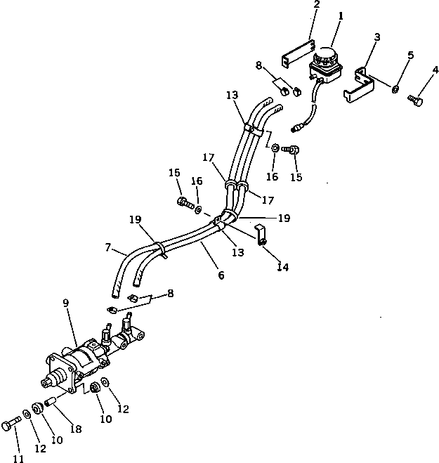 Wheel Loaders Komatsu / WA250-1 S/N 10001-UP(wa250-1c) / BRAKE OIL PIPING (1/3)(090190 : 3611)