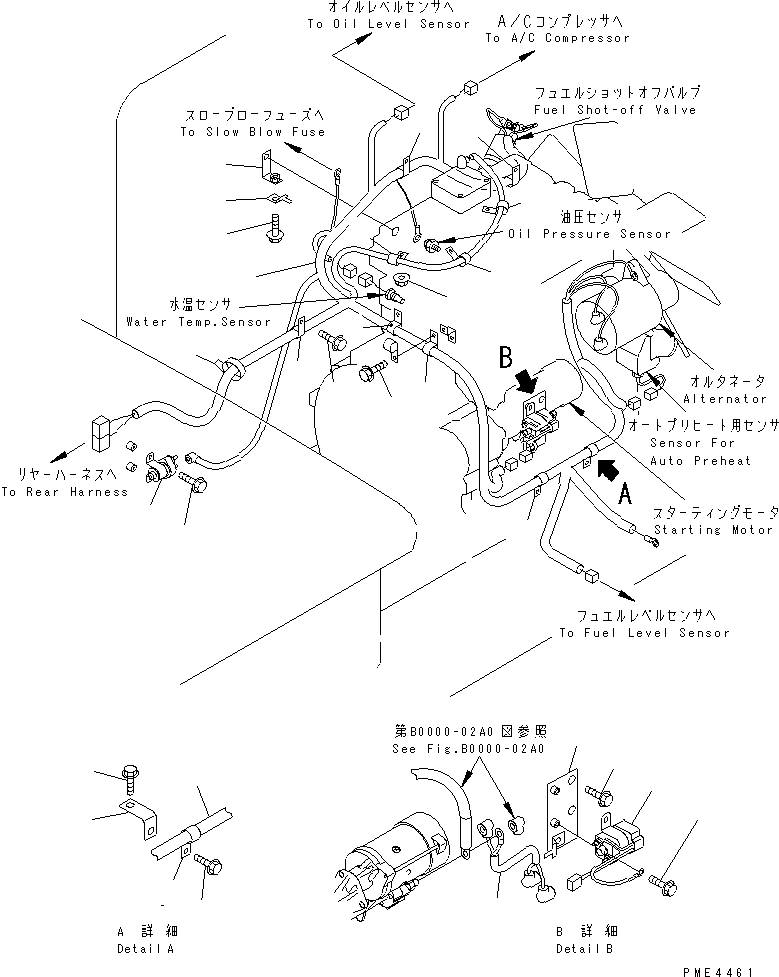 Wheel Loaders Komatsu / WA250-3 S/N 65001-UP(wa250-3r) / ENGINE (1/2) (ENGINE HARNESS)(030010 : B0000-01A0)