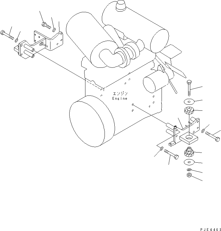 Wheel Loaders Komatsu / WA250-3 S/N 65001-UP(wa250-3r) / ENGINE MOUNTING PARTS(030030 : B0100-01A0)