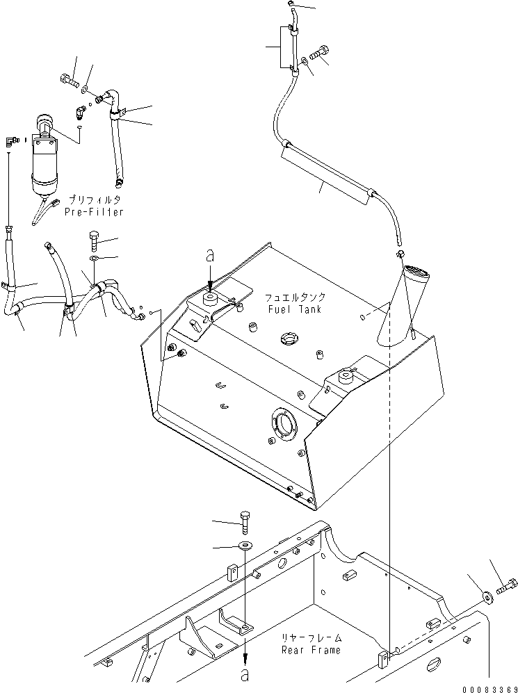 Wheel Loaders Komatsu / WA250PZ-6 S/N 75001-75749 (For EU)(wa250p3c) / FUEL TANK (MOUNTING PARTS)(#75001-)(090030 : D0100-02A0)