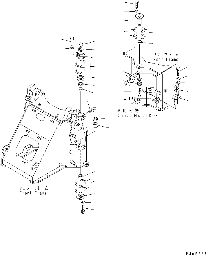 Wheel Loaders Komatsu / WA250PT-3 S/N 50001-UP (Parallel Linkage Spec.)(wa250ptc) / HINGE PIN(#51001-)(210030 : J4130-01A0)