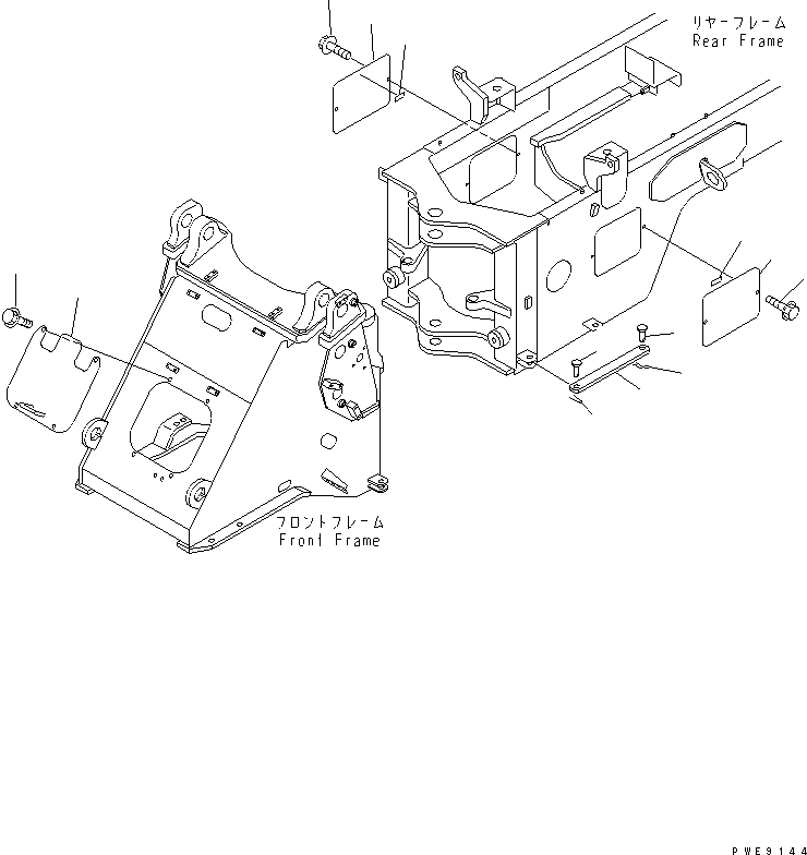Wheel Loaders Komatsu / WA250PT-3 S/N 50001-UP (Parallel Linkage Spec.)(wa250ptc) / BAR LOCK AND COVER (WITH 3-SPOOL CONTROL VALVE)(210050 : J4190-01A0)