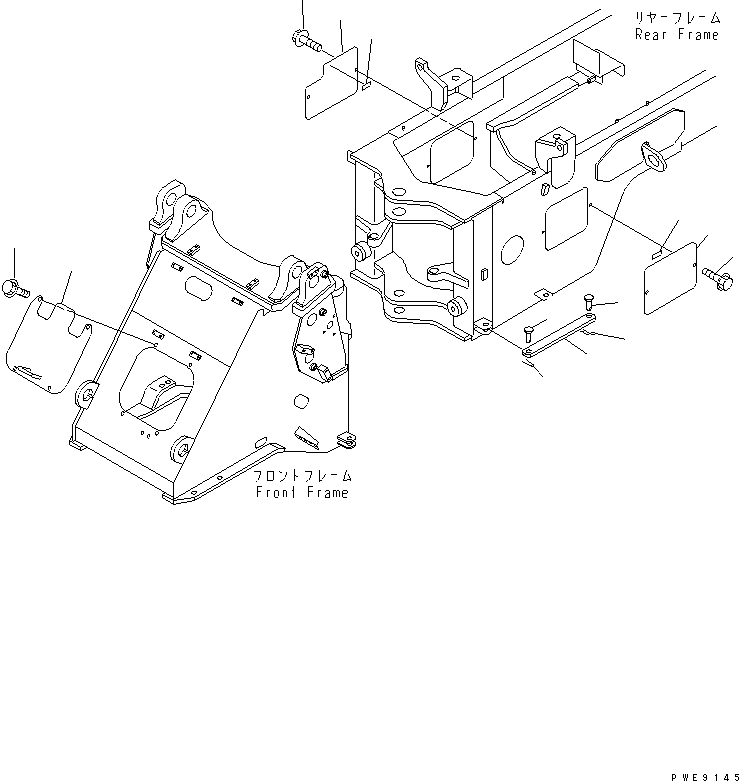 Wheel Loaders Komatsu / WA250PT-3 S/N 50001-UP (Parallel Linkage Spec.)(wa250ptc) / BAR LOCK AND COVER (WITH 3-SPOOL CONTROL VALVE) (WITH EMERGENCY STEERING)(210060 : J4190-01A1)