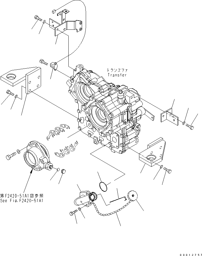 Wheel Loaders Komatsu / WA270-5 S/N 70001-UP(wa270-5r) / TRANSFER MOUNT (SNOW REMOVING SPEC.)(150020 : F2420-01A1)