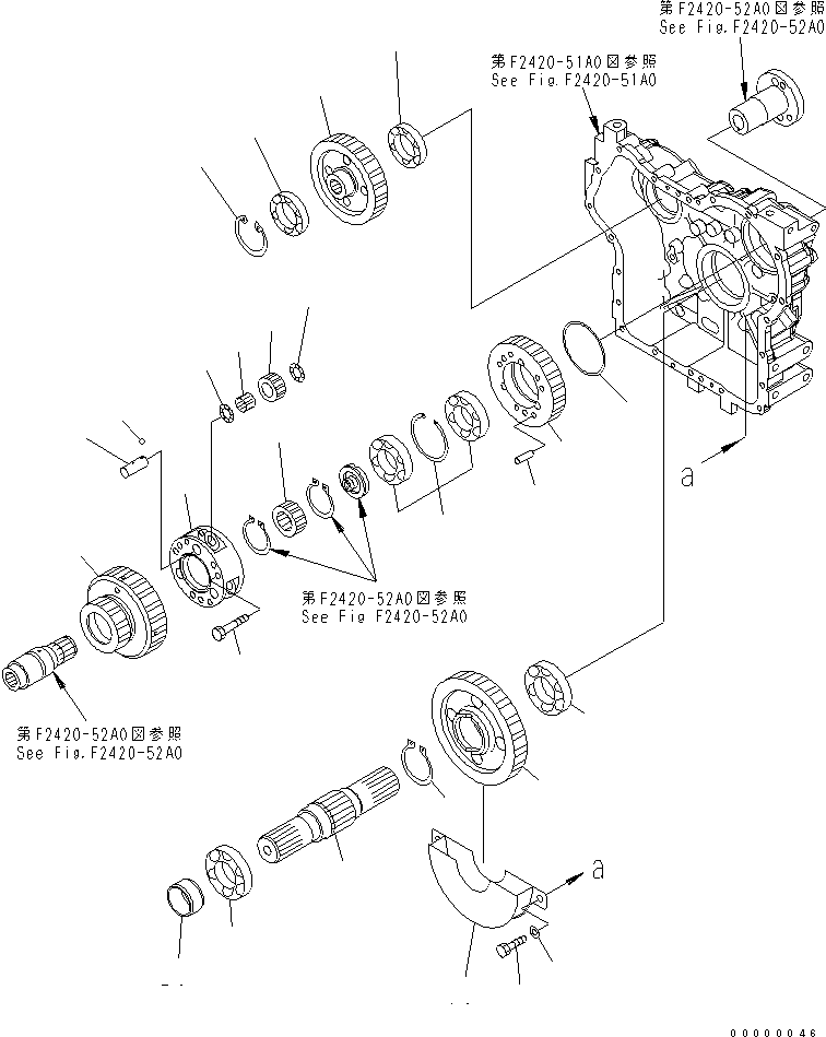Wheel Loaders Komatsu / WA270-5 S/N 70001-UP(wa270-5r) / TRANSFER (3/4) (GEAR)(150050 : F2420-53A0)