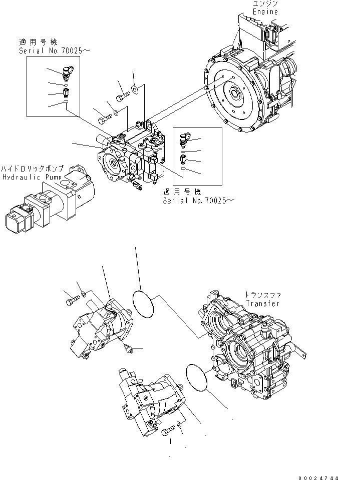 Wheel Loaders Komatsu / WA270-5 S/N 70001-UP(wa270-5r) / HST PUMP(150070 : F2430-01A0)