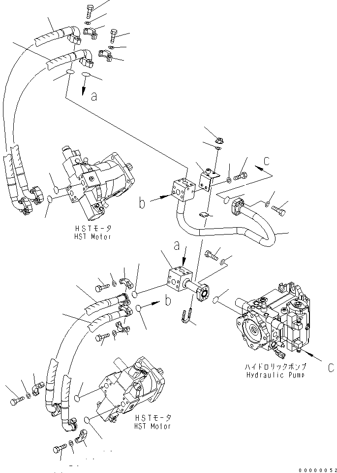 Wheel Loaders Komatsu / WA270-5 S/N 70001-UP(wa270-5r) / HST OIL LINE (MAIN LINE)(150100 : F2760-02A0)