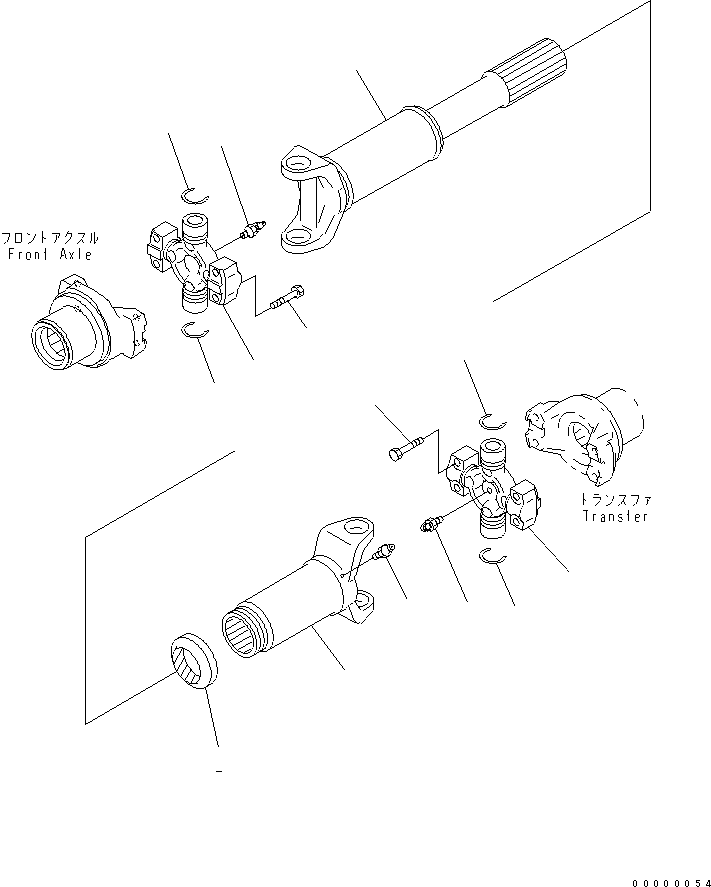 Wheel Loaders Komatsu / WA270-5 S/N 70001-UP(wa270-5r) / DRIVE SHAFT (FRONT)(150120 : F4200-01A0)
