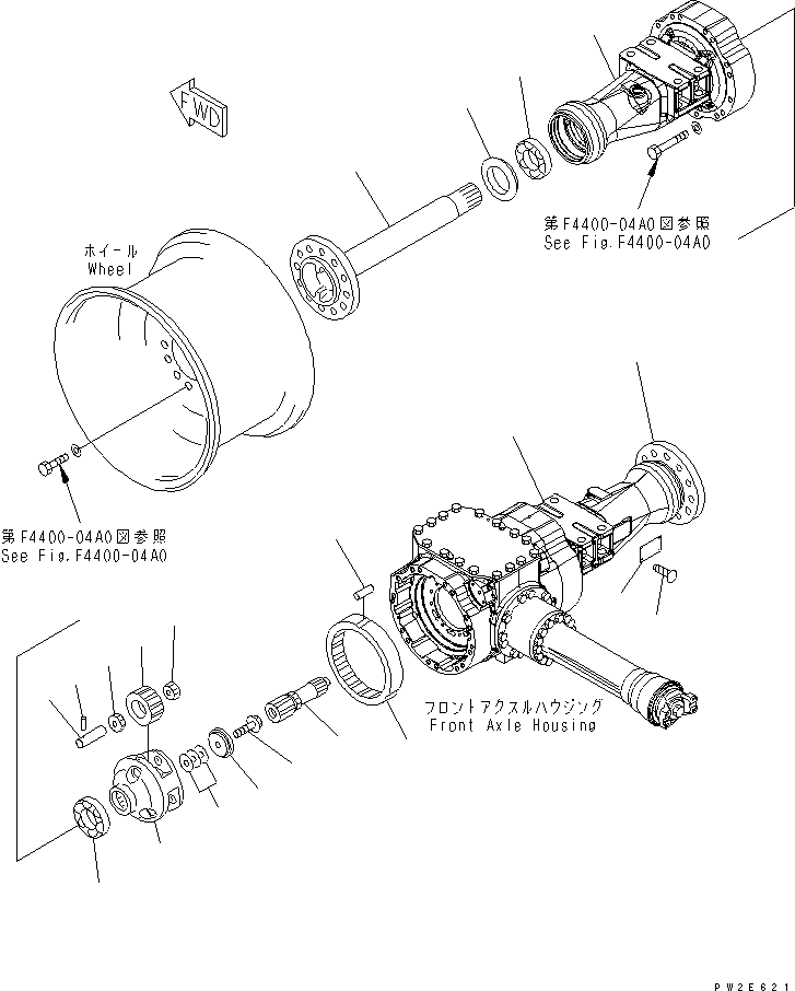 Wheel Loaders Komatsu / WA270-5 S/N 70001-UP(wa270-5r) / FRONT AXLE (FINAL DRIVE AND HOUSING)(150140 : F4400-01A0)