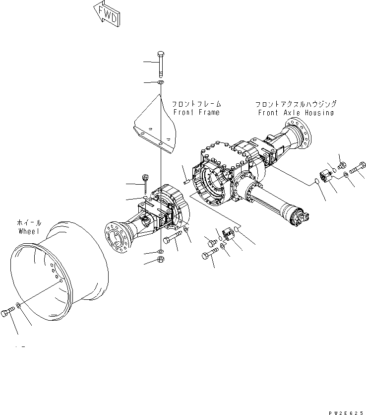 Wheel Loaders Komatsu / WA270-5 S/N 70001-UP(wa270-5r) / FRONT AXLE (MOUNTING PARTS AND VALVE)(150180 : F4400-04A0)
