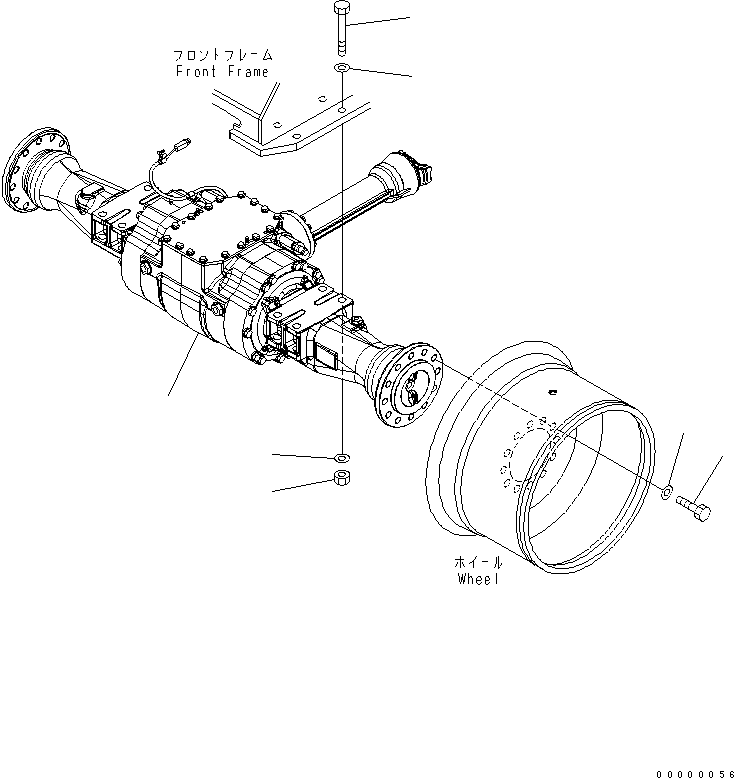 Wheel Loaders Komatsu / WA270-5 S/N 70001-UP(wa270-5r) / FRONT AXLE MOUNTING(150190 : F4400-51A0)