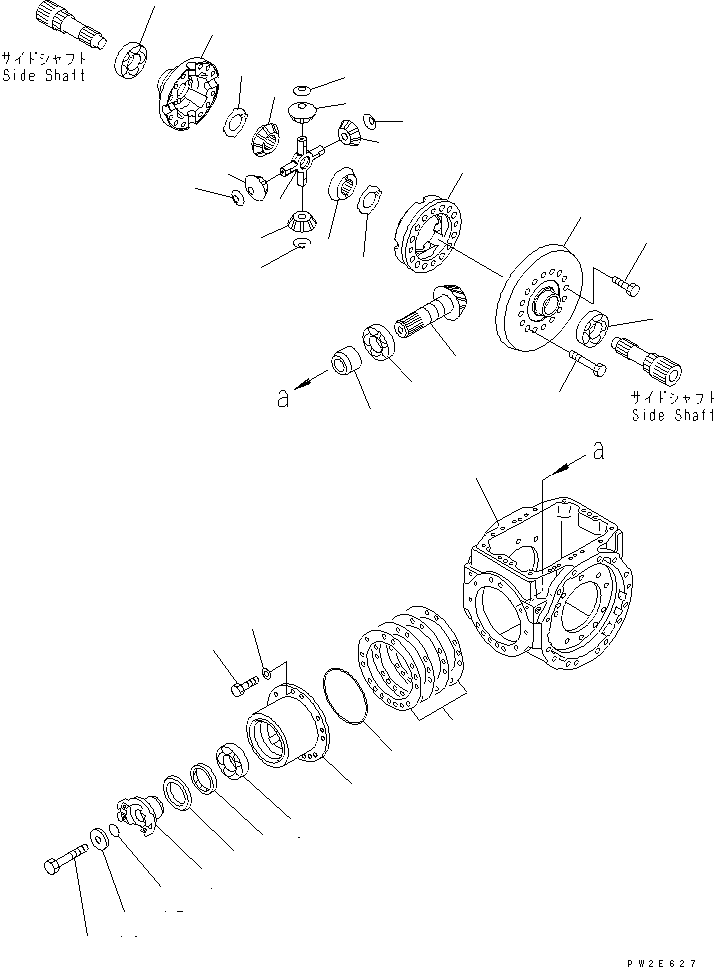 Wheel Loaders Komatsu / WA270-5 S/N 70001-UP(wa270-5r) / REAR AXLE (DIFFERENTIAL)(150230 : F4500-02A0)