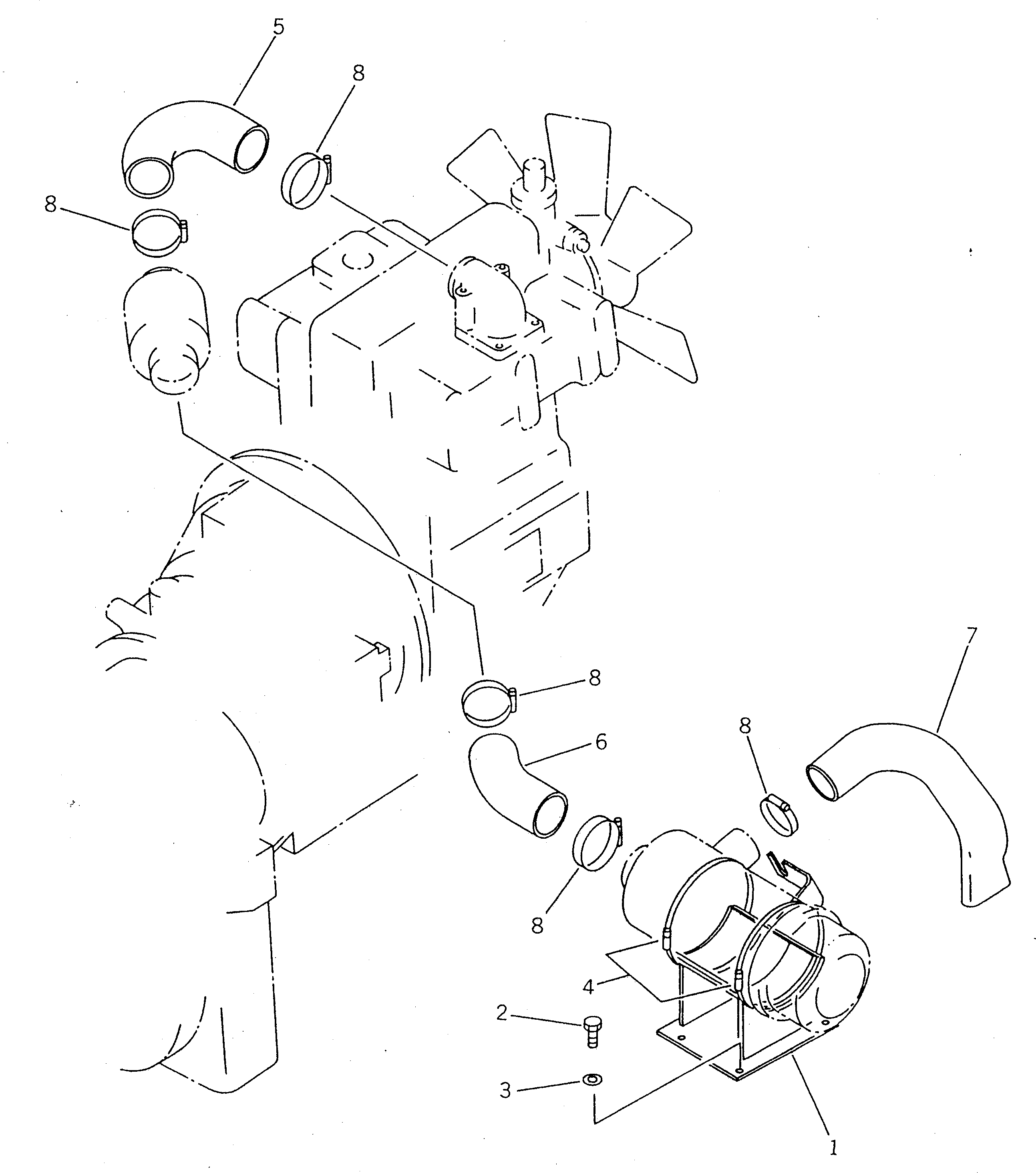 Wheel Loaders Komatsu / WA30-3 S/N 9001-UP(wa30-3c) / AIR CLEANER CONNECTION(030020 : 1021)