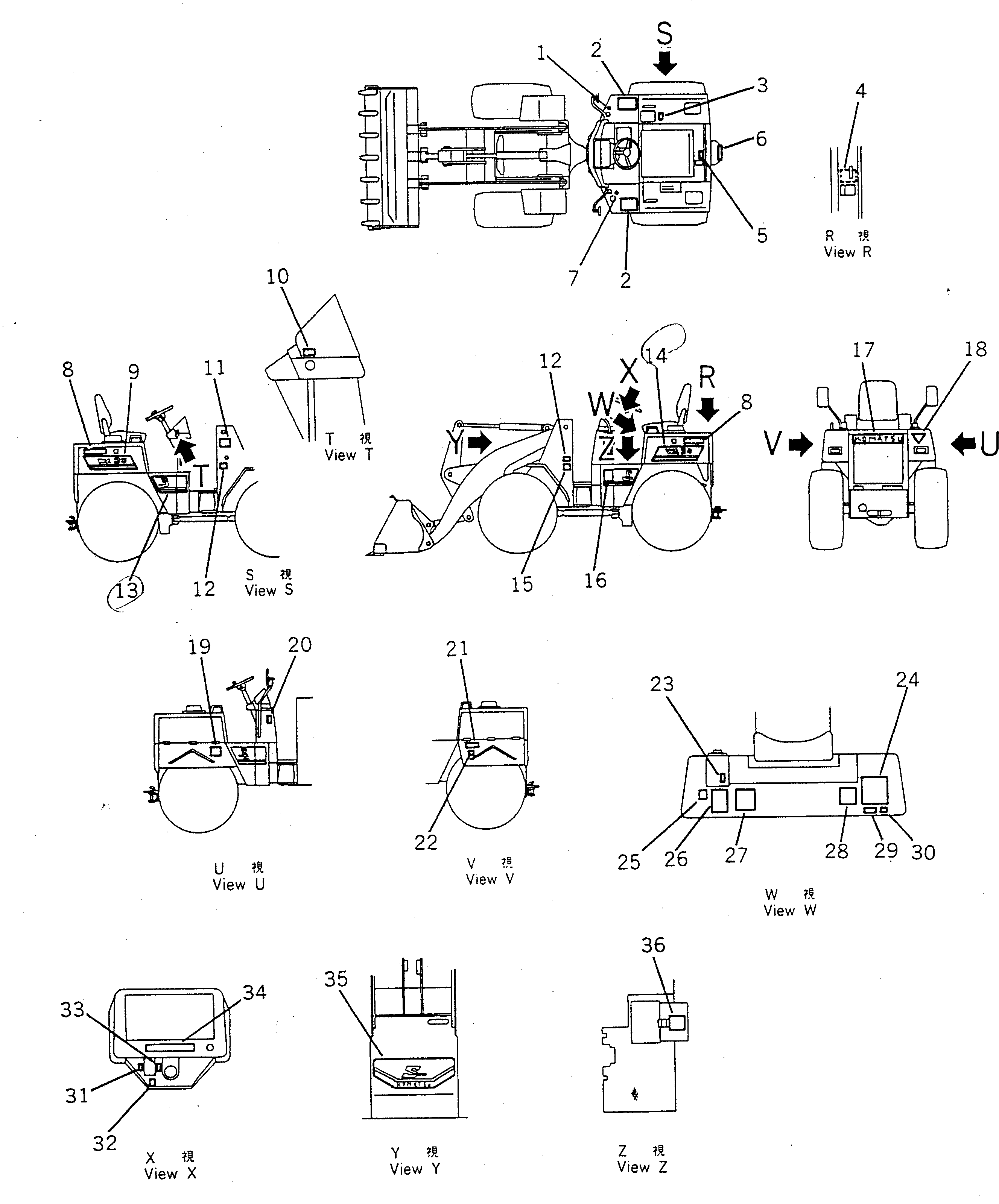 Wheel Loaders Komatsu / WA30-3 S/N 9001-UP(wa30-3c) / MARKS AND PLATES (JAPANESE)(240010 : 9801)