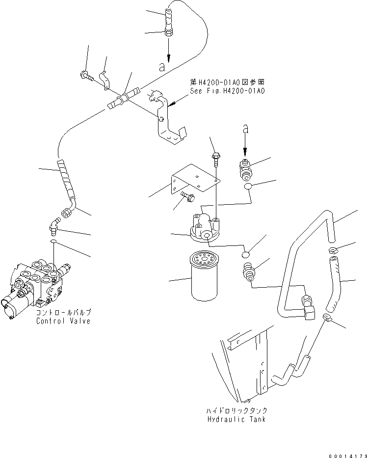 Wheel Loaders Komatsu / WA30-5 S/N 26001-UP (For North America)(wa30-5-c) / HYDRAULIC PIPING (RETURN LINE)(180070 : H4200-03A0)
