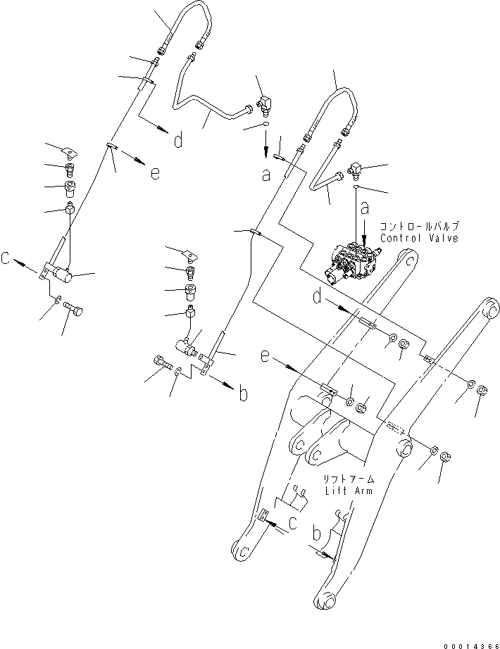 Wheel Loaders Komatsu / WA30-5 S/N 26001-UP (For North America)(wa30-5-c) / HYDRAULIC PIPING (FRONT ATTACHMENT LINE)(180090 : H4450-01A0)
