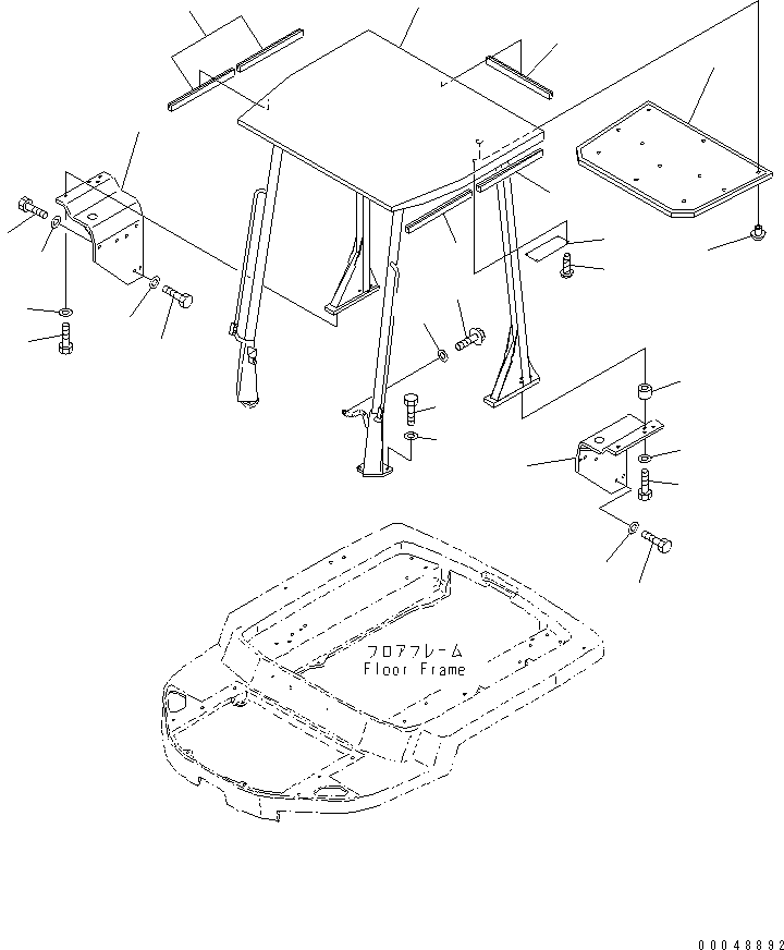 Wheel Loaders Komatsu / WA30-5 S/N 26001-UP (For North America)(wa30-5-c) / ROPS CANOPY (NORTH AMERICA SPEC.)(240070 : K0410-01A5)