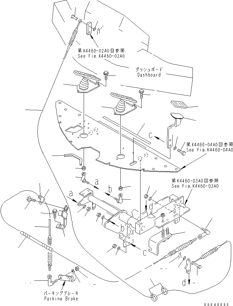 Wheel Loaders Komatsu / WA30-5 S/N 26001-UP (For North America)(wa30-5-c) / BRAKE CONTROL (PEDAL AND LEVER)(240140 : K4460-01A0)