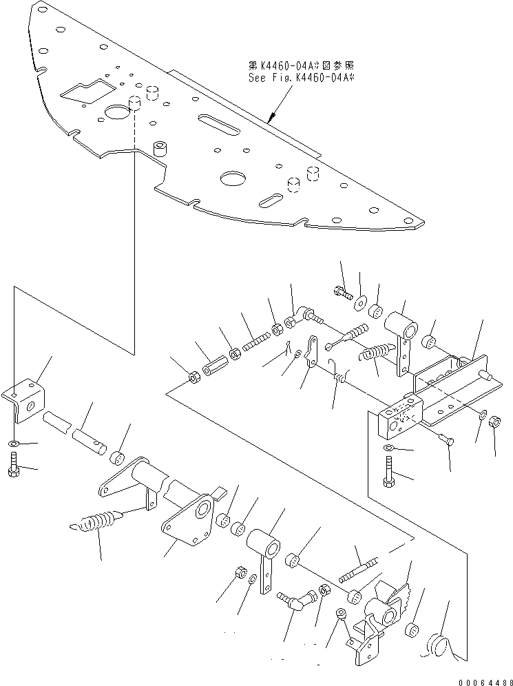 Wheel Loaders Komatsu / WA30-5 S/N 26001-UP (For North America)(wa30-5-c) / BRAKE CONTROL (BRAKE LINK) (1/2) (FOR HAND THROTTLE) (WITH(240200 : K4460-03A3)