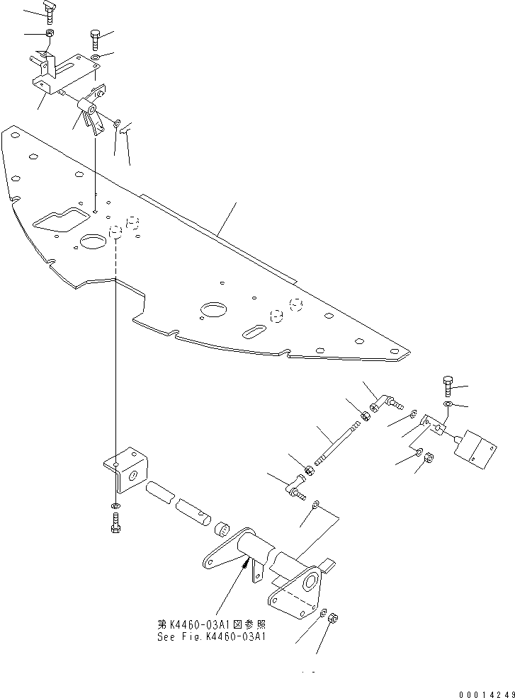 Wheel Loaders Komatsu / WA30-5 S/N 26001-UP (For North America)(wa30-5-c) / BRAKE CONTROL (BRAKE LINK) (2/2) (FOR HAND THROTTLE)(240220 : K4460-04A1)