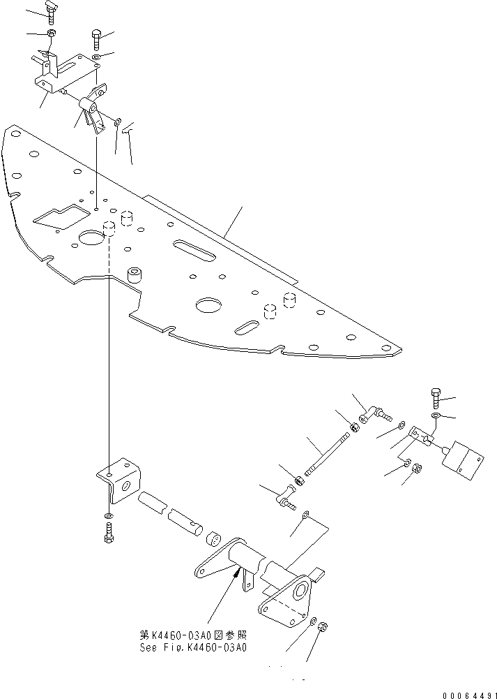 Wheel Loaders Komatsu / WA30-5 S/N 26001-UP (For North America)(wa30-5-c) / BRAKE CONTROL (BRAKE LINK) (2/2) (FOR HAND THROTTLE)(WITH TACHOGRAPH)(240240 : K4460-04A3)